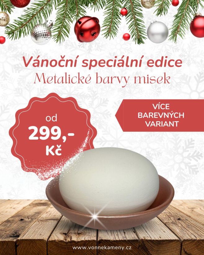 Vánoční speciál je tady! Objevte limitovanou edici vonných kamenů v elegantních metalických miskách. Dokonalé spojení...